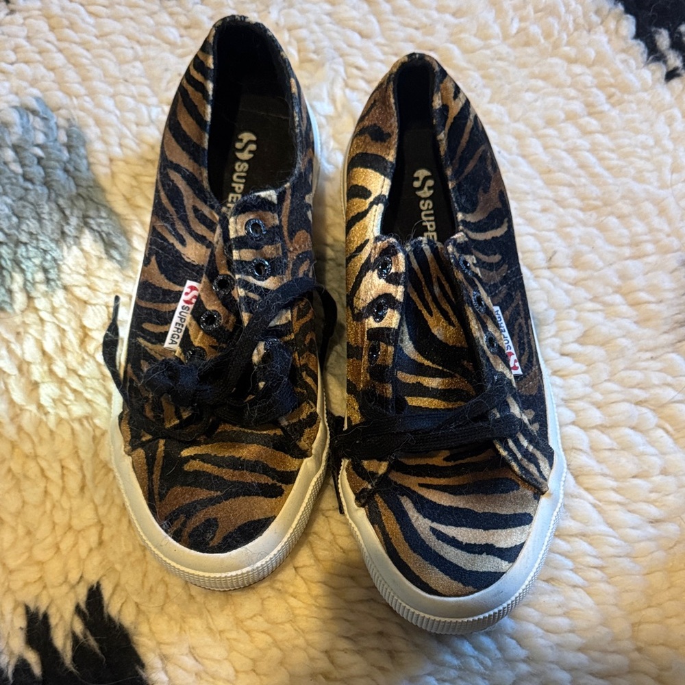 Superga Sneakers - Black and Brown Tiger Animal Print